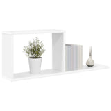 Floating Shelves White 80 x 15 x 30 cm Engineered Wood - Side View