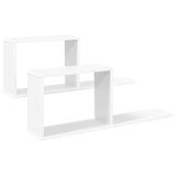 Floating Shelves 2 pcs White 80 x 15 x 30 cm Engineered Wood - Front View