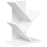 Tree Bookshelf 3-Tier 30 x 18 x 40 cm Engineered Wood White - Front View