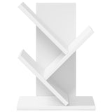 Tree Bookshelf 3-Tier 30 x 18 x 40 cm Engineered Wood White - Top-Down View