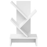 Tree Bookshelf 3-Tier 30 x 18 x 48 cm Engineered Wood White - Top-Down View