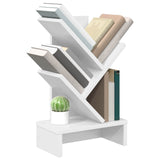 Tree Bookshelf 3-Tier 30 x 18 x 48 cm Engineered Wood White