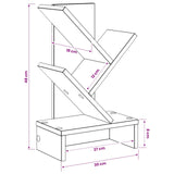 Tree Bookshelf 3-Tier 30 x 18 x 48 cm Engineered Wood - Close-Up Angle