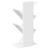 Tree Bookshelf 4-Tier 30 x 18 x 60 cm Engineered Wood White - Rear View