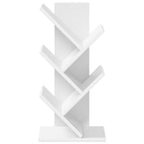 Tree Bookshelf 4-Tier 30 x 18 x 60 cm Engineered Wood White