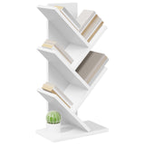 Tree Bookshelf 4-Tier 30 x 18 x 60 cm Engineered Wood White