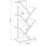 Tree Bookshelf 4-Tier 30 x 18 x 60 cm Engineered Wood