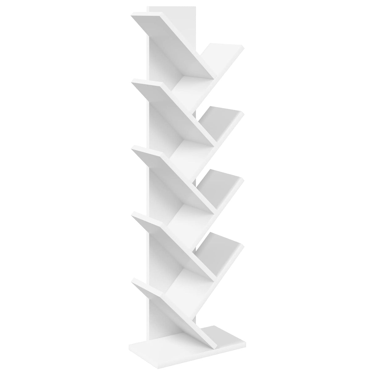 Tree Bookshelf 6-Tier 30 x 18 x 100 cm Engineered Wood White