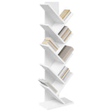 Tree Bookshelf 6-Tier 30 x 18 x 100 cm Engineered Wood White - Side View