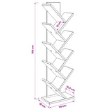 Tree Bookshelf 6-Tier 30 x 18 x 100 cm Engineered Wood
