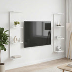 Wall Shelf 2 pcs White 25 x 15 x 100 cm