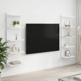 Wall Shelf 2 pcs White 30 x 15 x 100 cm Engineered Wood