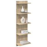 Wall Shelf Sonoma Oak 30 x 15 x 100 cm Engineered Wood - Front View