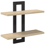 Floating Shelves Sonoma Oak 40 x 15 x 40 cm Engineered Wood - Front View