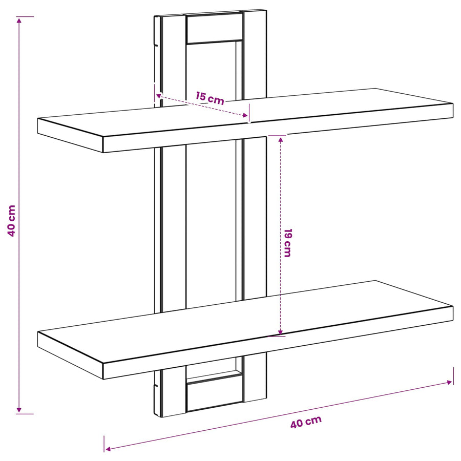 Floating Shelves Sonoma Oak 40 x 15 x 40 cm Engineered Wood, image 8