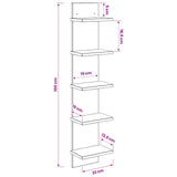 Wall Shelf White 22 x 15 x 100 cm Engineered Wood