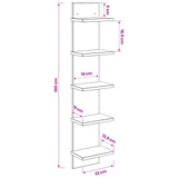 Wall Shelf 2 pcs White 22 x 15 x 100 cm Engineered Wood