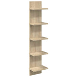 Wall Shelf Sonoma Oak 22 x 15 x 100 cm Engineered Wood - Front View