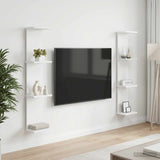 Wall Shelf 2 pcs White 22 x 15 x 100 cm Engineered Wood