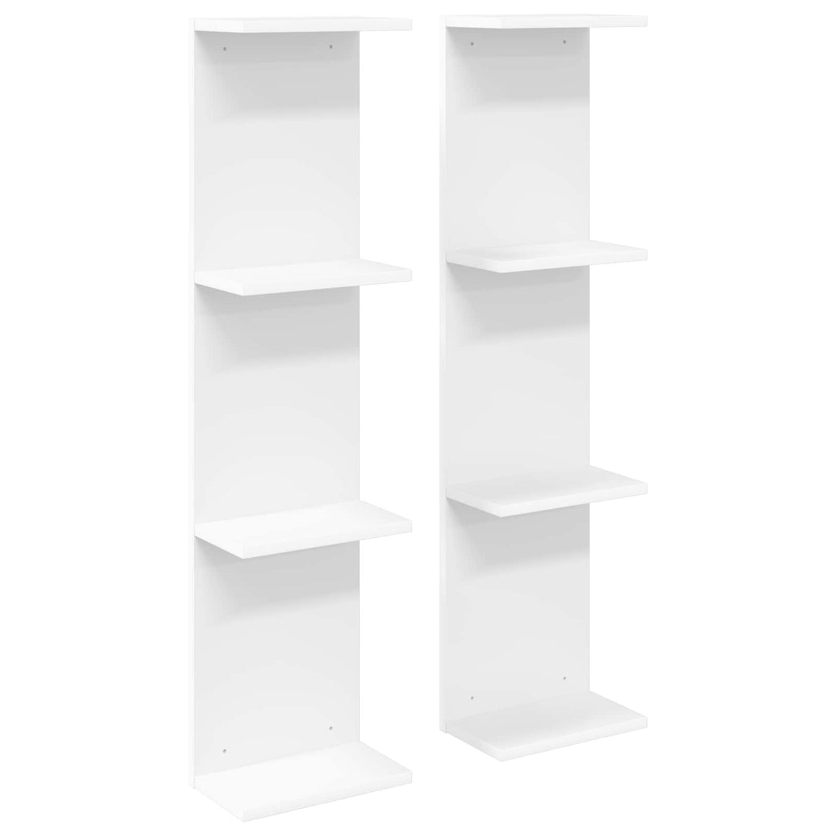 Wall Shelf 2 pcs White 22 x 15 x 100 cm Engineered Wood