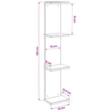Wall Shelf 2 pcs White 22 x 15 x 100 cm Engineered Wood