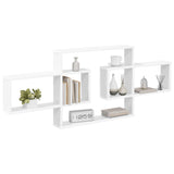Wall Shelf White 130 x 10 x 50 cm Engineered Wood - Side View