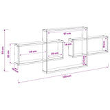 Wall Shelf White 130 x 10 x 50 cm Engineered Wood - Low Angle