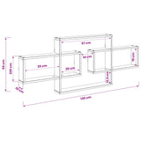 Wall Shelf Sonoma Oak 130 x 10 x 50 cm Engineered Wood