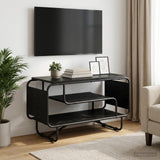 TV Stand 80 x 36 x 45 cm Black Oak Engineered Wood