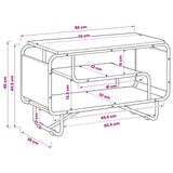 TV Stand 80 x 36 x 45 cm Sonoma Oak Engineered Wood - 45-Degree Angle