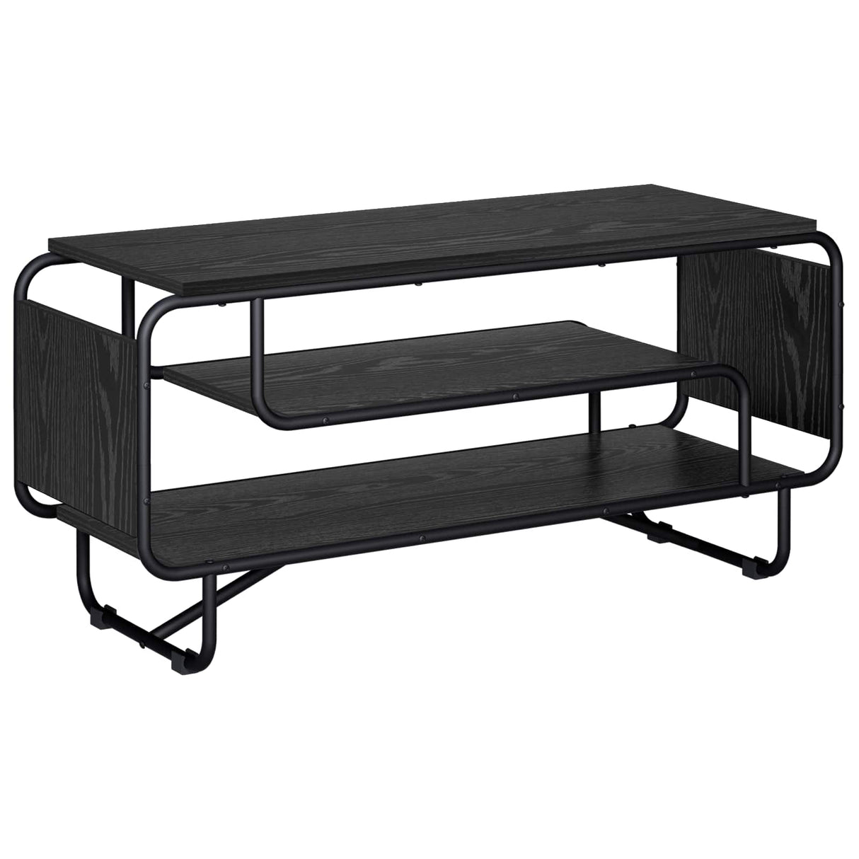 TV Stand 98 x 36 x 45 cm Black Oak Engineered Wood