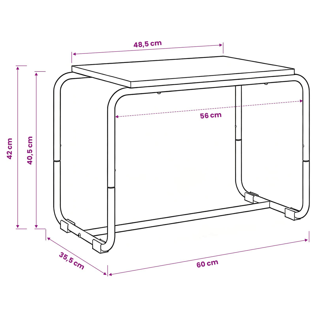 TV Stand 60 x 35.5 x 42 cm Sonoma Oak Engineered Wood
