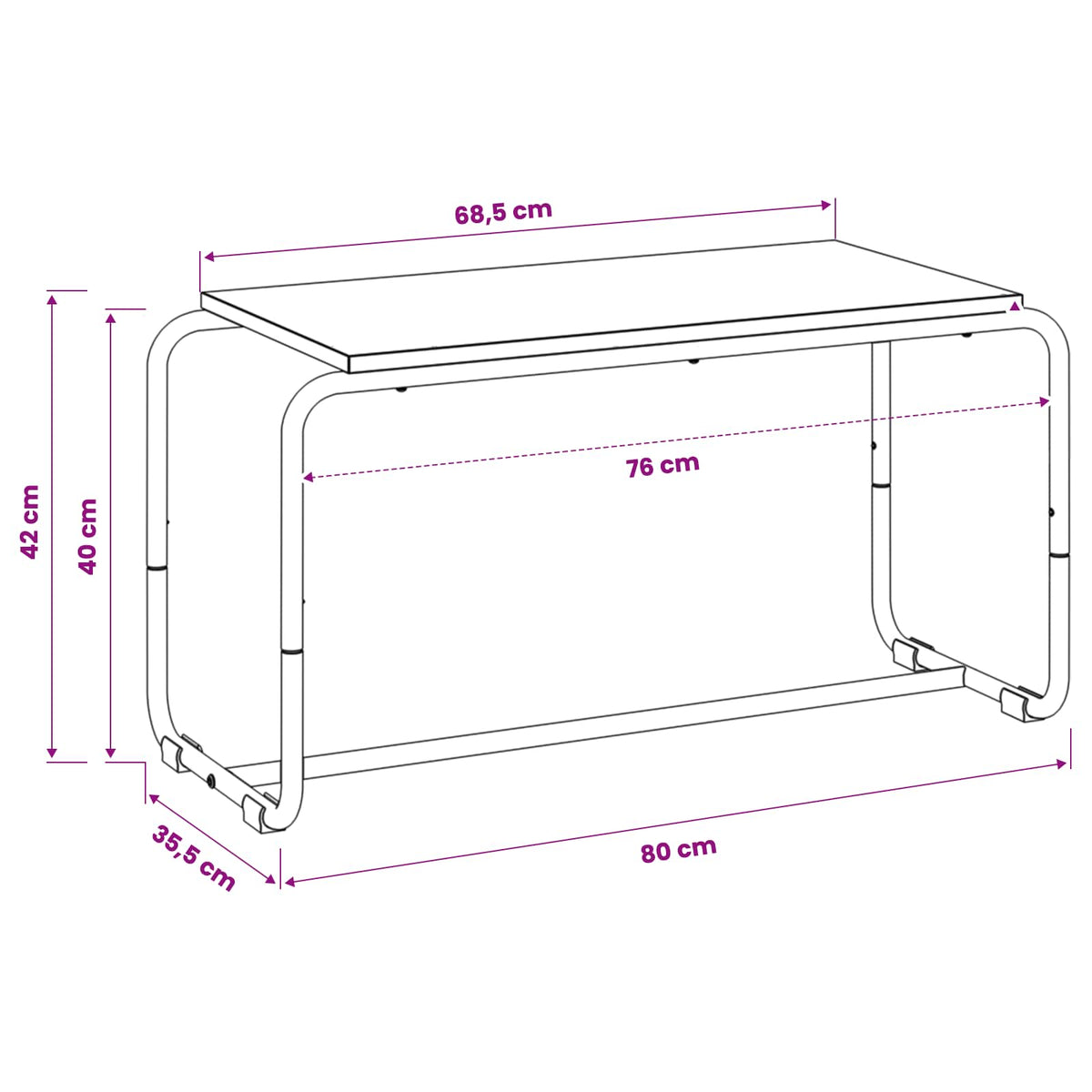 TV Stand 80 x 35.5 x 42 cm Black Oak Engineered Wood