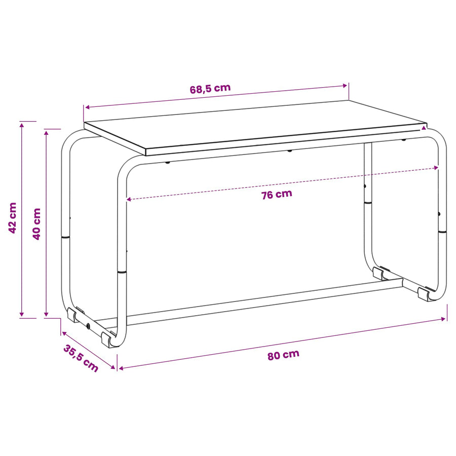 TV Stand 80 x 35.5 x 42 cm Black Oak Engineered Wood, image 6