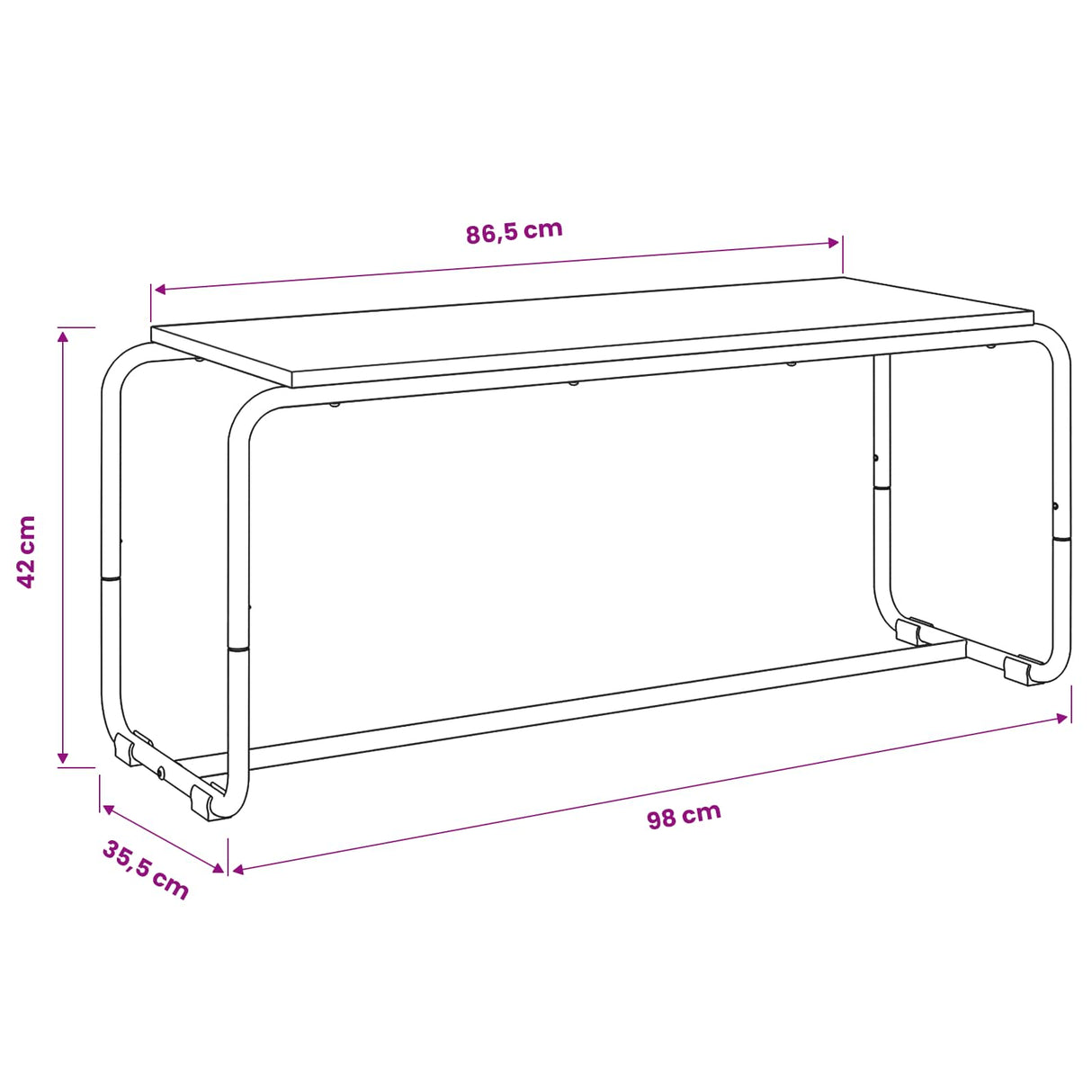 TV Stand 98 x 35.5 x 42 cm Sonoma Oak Engineered Wood