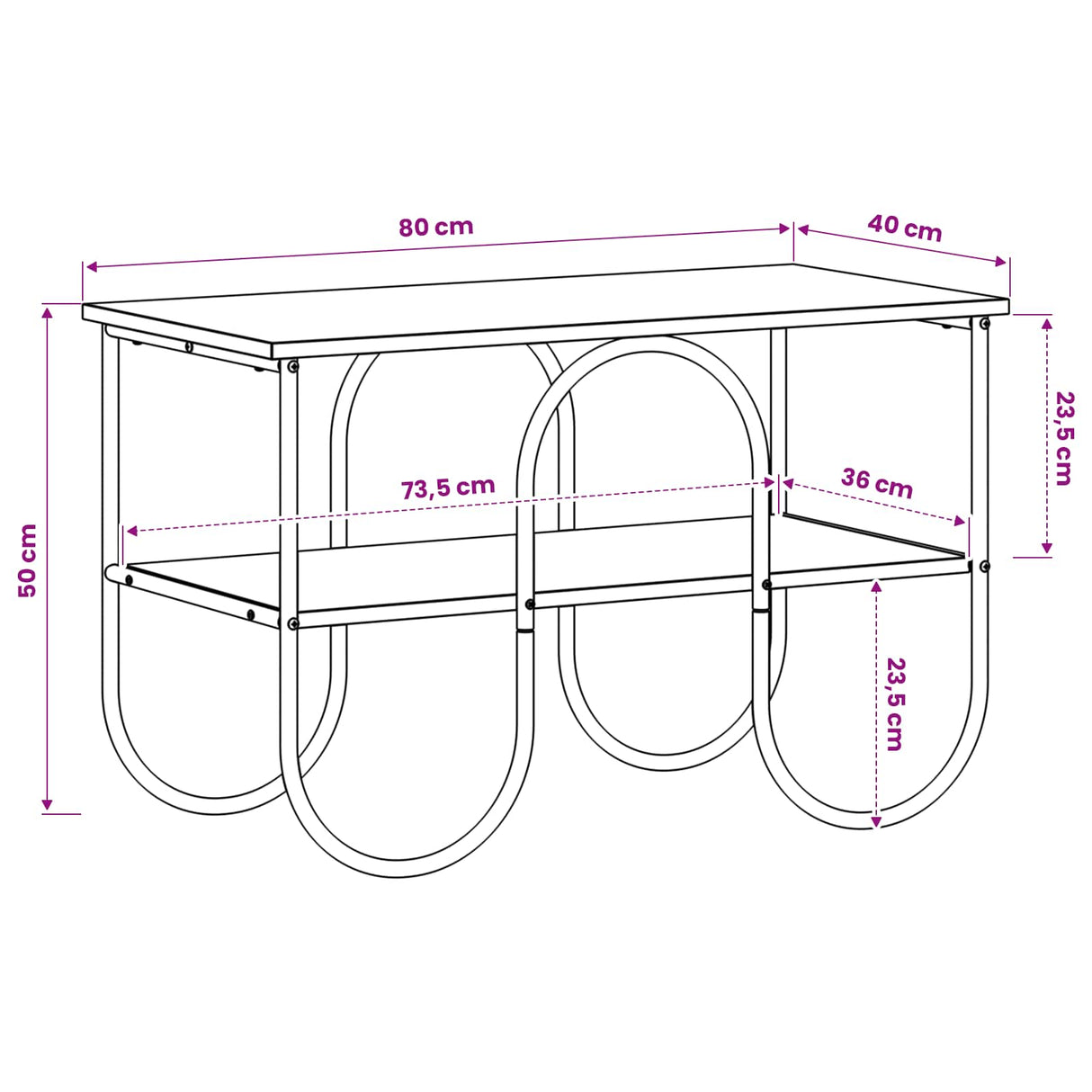 TV unit 80 x 40 x 50 cm Black Oak Engineered Wood