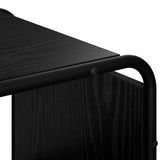 Sideboard Black Oak 98 x 37.5 x 75.5 cm Engineered Wood - 45-Degree Angle