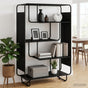 Highboard Black Oak 93.5 x 37.5 x 144 cm Engineered Wood