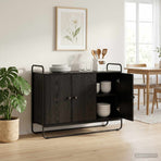Sideboard Black Oak 102 x 35 x 75 cm Engineered Wood