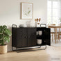 Sideboard Black Oak 102 x 35 x 75 cm Engineered Wood