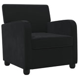 Armchair Black Velvet - Front View