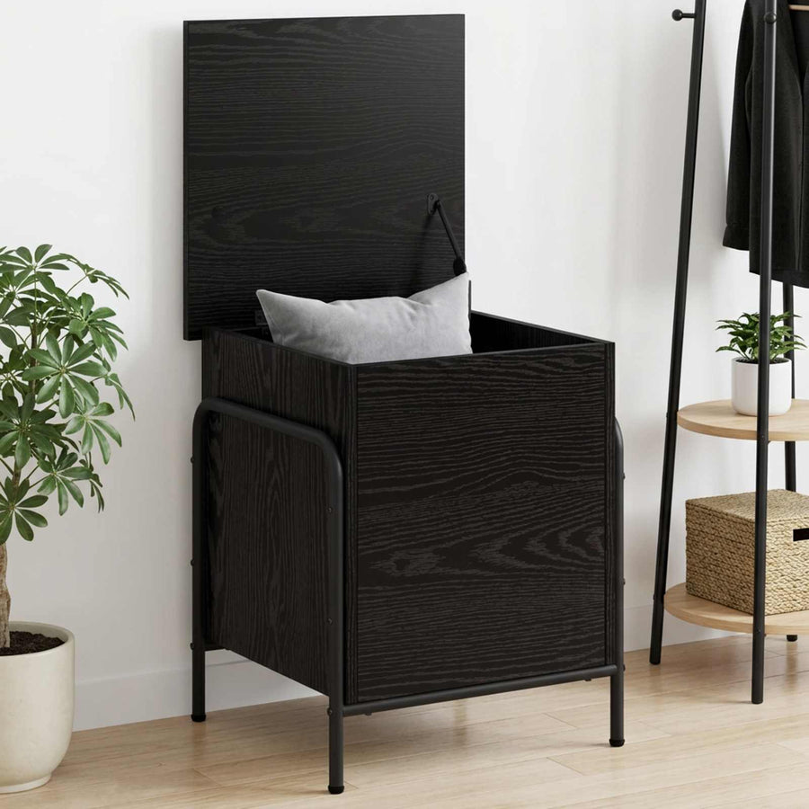 Storage Box Black Oak 80 x 40 x 49.5 cm Engineered Wood