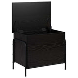 Storage Box Black Oak 80 x 40 x 49.5 cm Engineered Wood - Front View