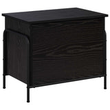 Storage Box Black Oak 80 x 40 x 49.5 cm Engineered Wood - Top-Down View
