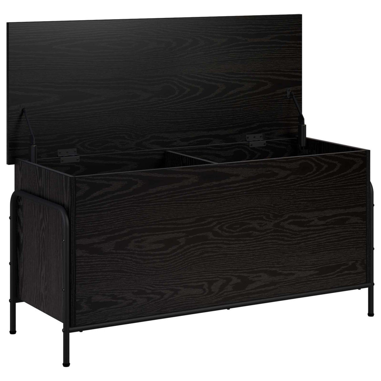 Storage Box Black Oak 80 x 40 x 49.5 cm Engineered Wood