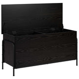Storage Box Black Oak 80 x 40 x 49.5 cm Engineered Wood - Front View