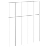 Garden Fence Panel 12 pcs Galvanised Steel Silver - Front View