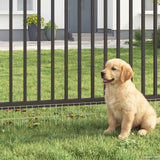 Garden Fence Panel 12 pcs Galvanised Steel Silver