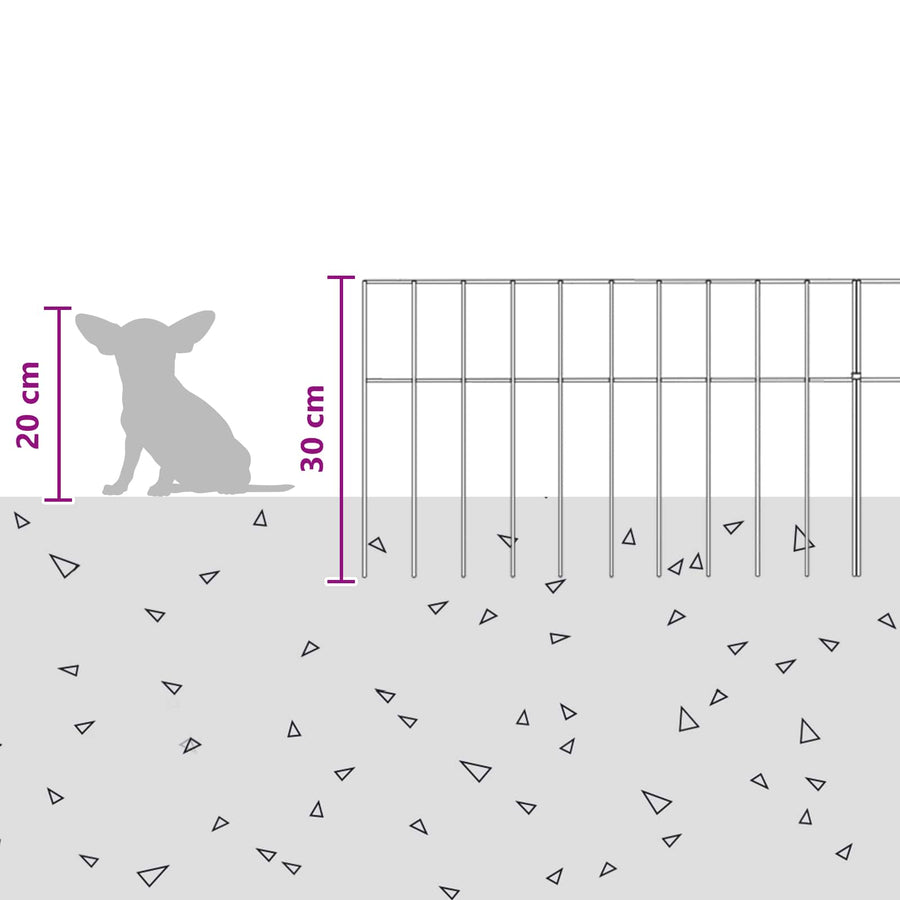 Garden Fence Panel 24 pcs 50 x 30 cm Galvanised Steel Silver