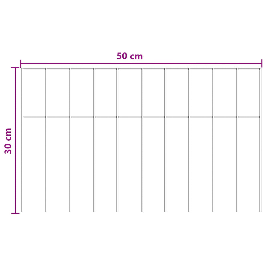 Garden Fence Panel 24 pcs 50 x 30 cm Galvanised Steel Silver